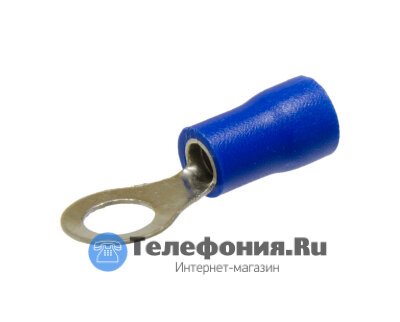 Клемма КВТ НКИ 2.5-6, Наконечник кольцевой изолированный синий 1.5-2.5 мм